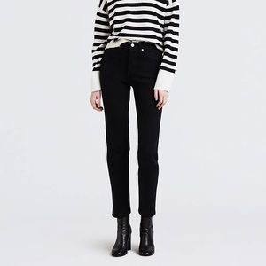 Levis Wedgie Fit Straight Black Jeans High Waisted